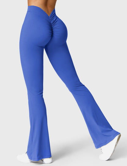 Legging Femme Taille Haute Effet Scrunch Coupe Flare Sculptante