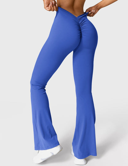 Legging Femme Taille Haute Effet Scrunch Coupe Flare Sculptante