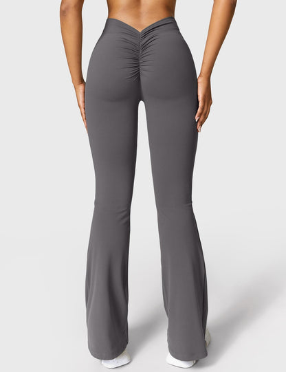 Legging Femme Taille Haute Effet Scrunch Coupe Flare Sculptante