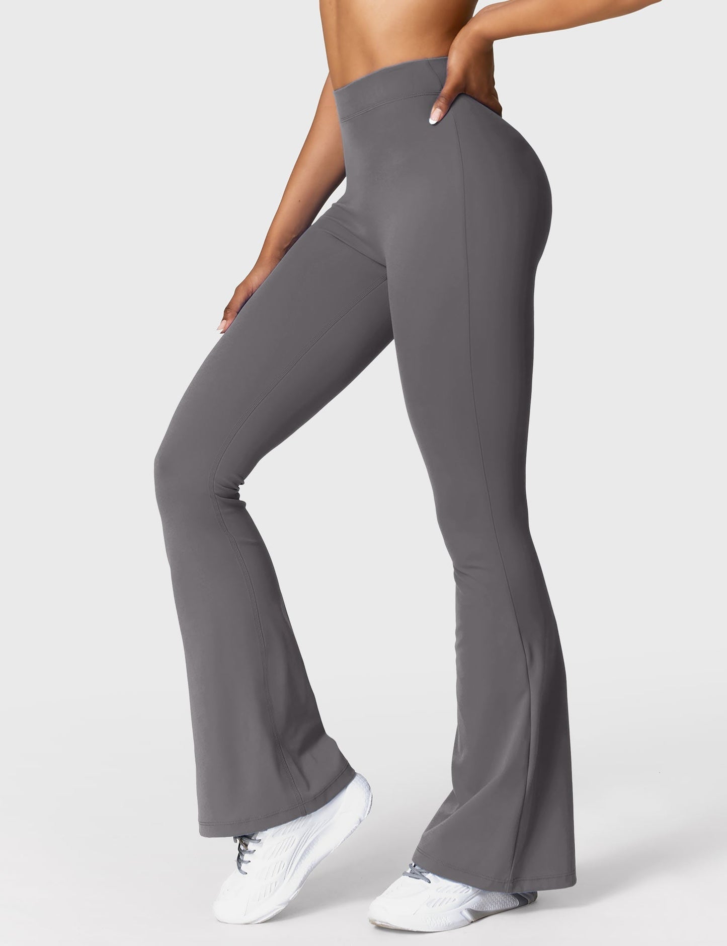 Legging Femme Taille Haute Effet Scrunch Coupe Flare Sculptante