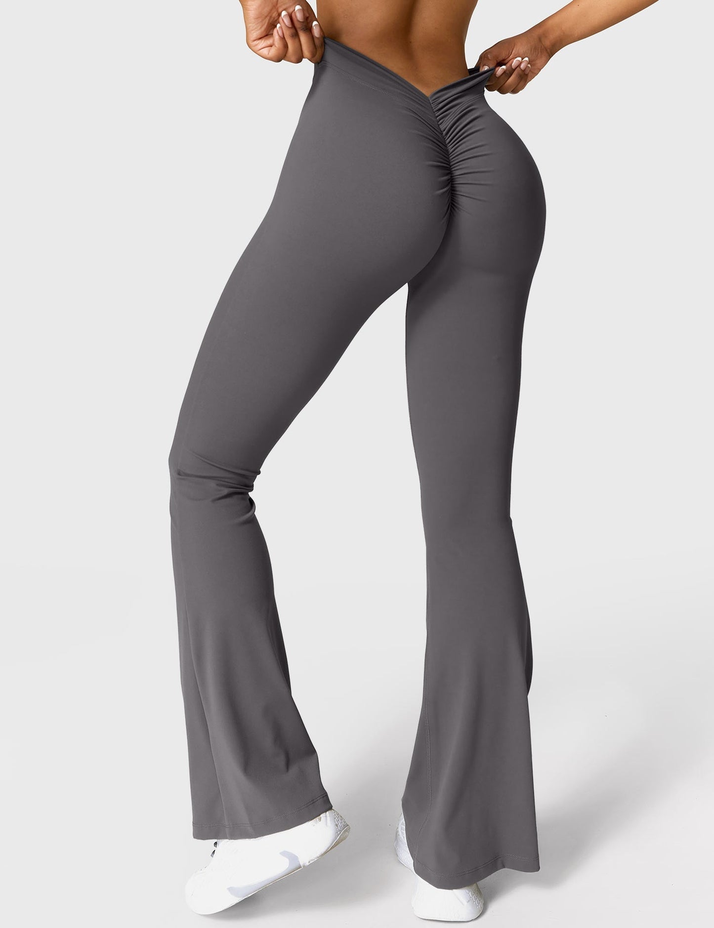 Legging Femme Taille Haute Effet Scrunch Coupe Flare Sculptante