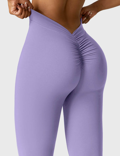 Legging Femme Taille Haute Effet Scrunch Coupe Flare Sculptante