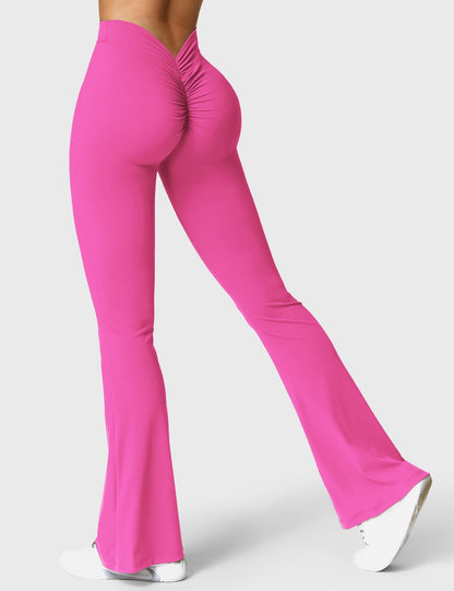 Legging Femme Taille Haute Effet Scrunch Coupe Flare Sculptante