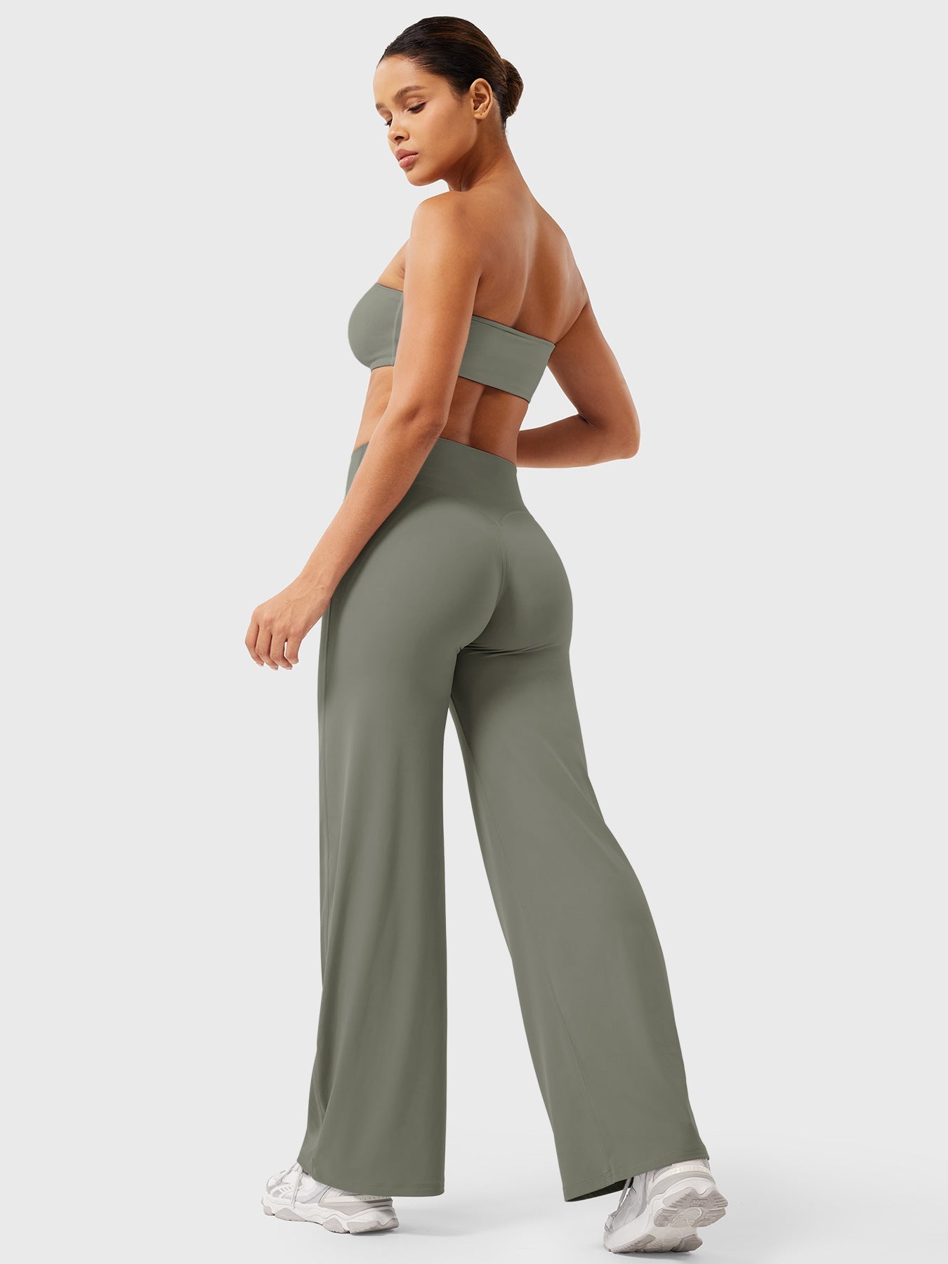 Pantalon Linéaire Haut de Taille pour Femme