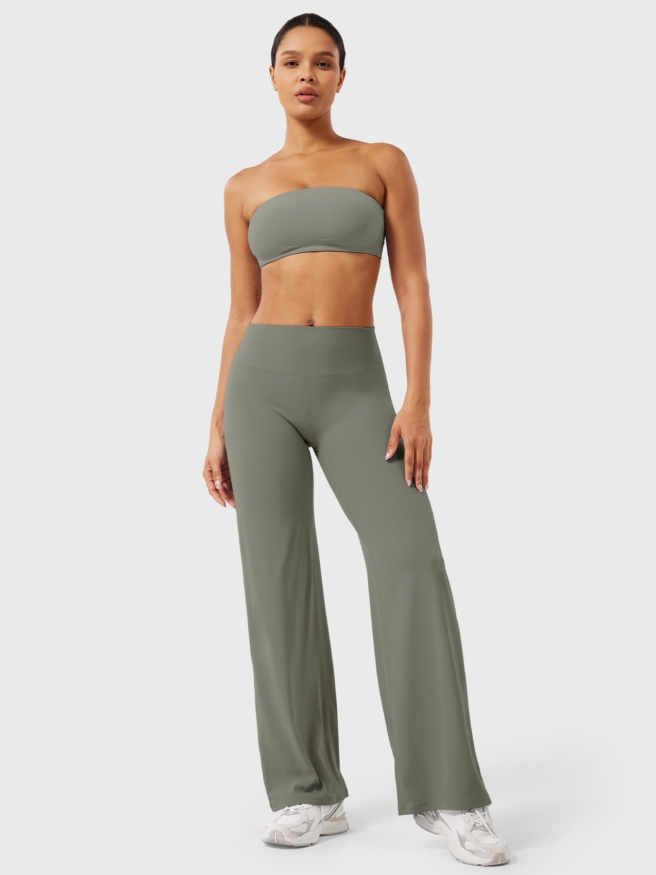Pantalon Linéaire Haut de Taille pour Femme