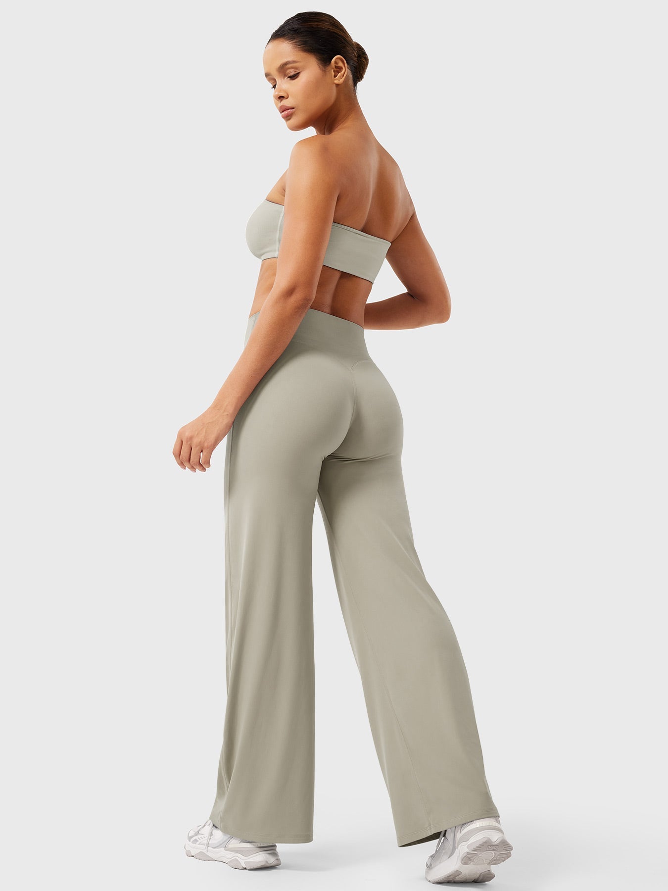 Pantalon Linéaire Haut de Taille pour Femme