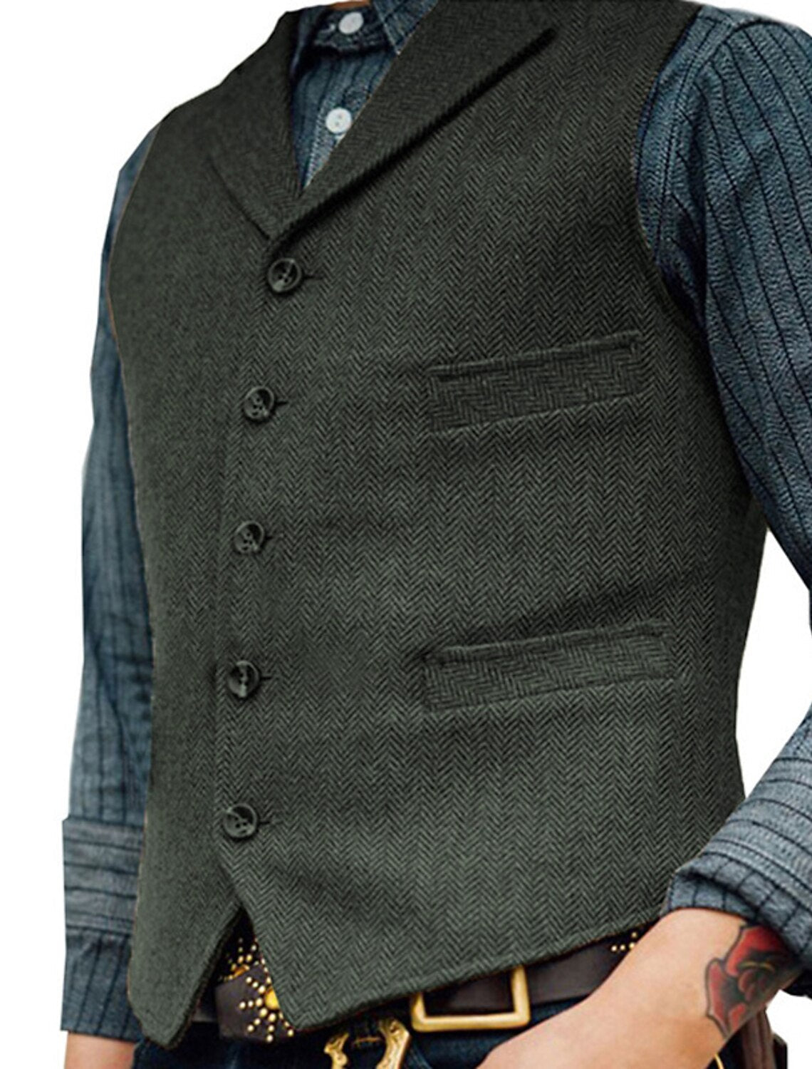 Gilet Homme Sans Manches à Boutons