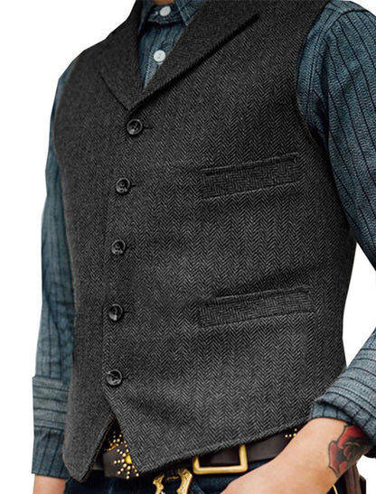Gilet Homme Sans Manches à Boutons