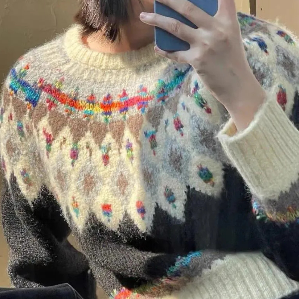 Pull en tricot rétro tendance - vue 2
