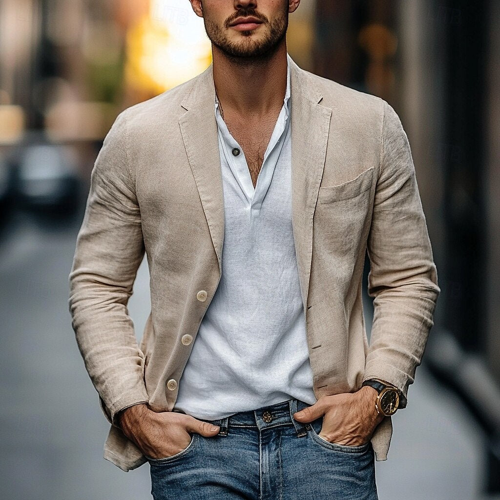 Blazer Homme Décontracté à Boutons pour Tenue Quotidienne - PanierRoyale