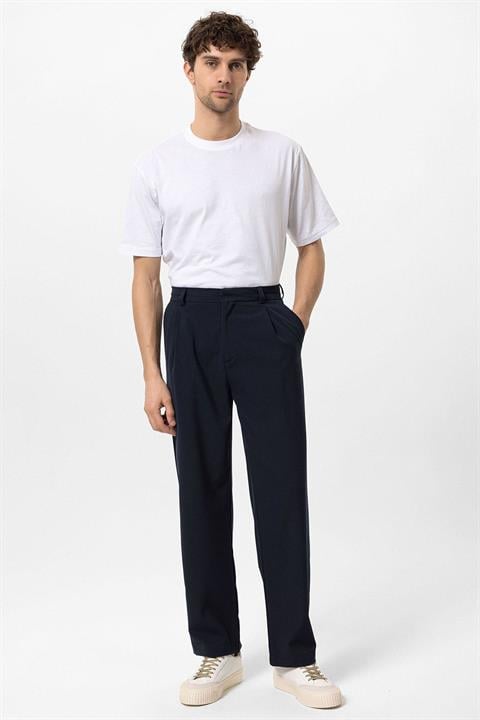 Pantalon Homme Marine Taille Haute Élégant