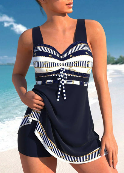 Tankini Femme Gainant Imprimé Ethnique Short Intégré