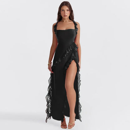Robe de Soirée Femmes Grande Taille Élégante avec Décolleté Profond