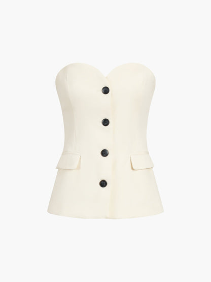 Corset Top Tube Élastique avec Ensemble 2 Pièces