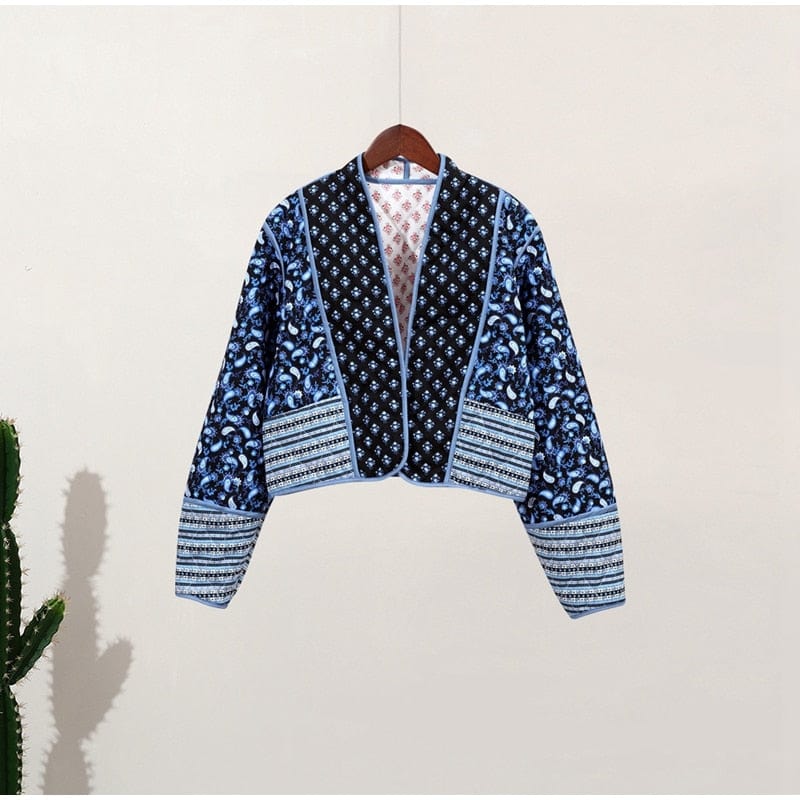 Veste Imprimé Fleur Manches Longues Féminine