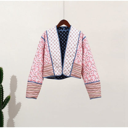 Veste Imprimé Fleur Manches Longues Féminine