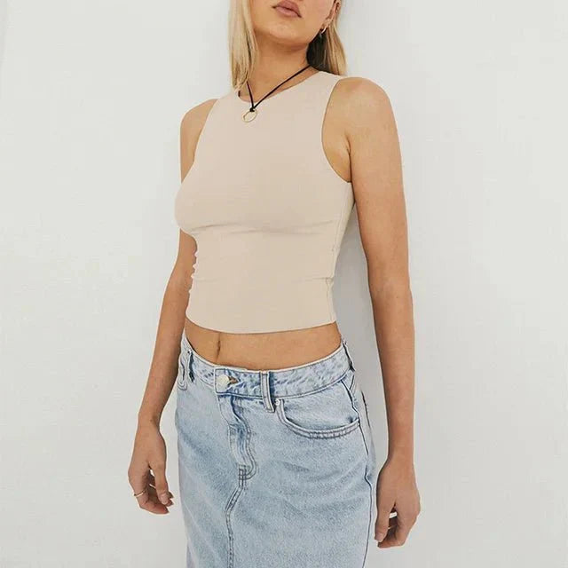 Top Cropped Manches Courtes pour Femme