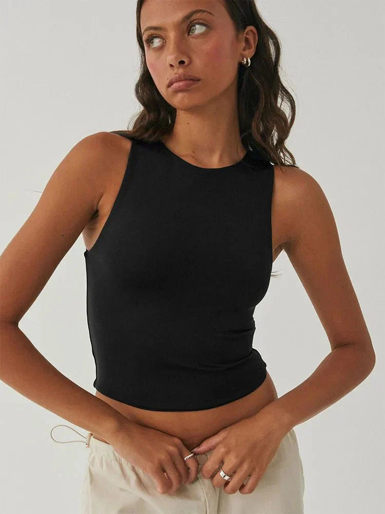 Top Cropped Manches Courtes pour Femme - BerlinGlamour