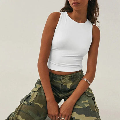 Top Cropped Manches Courtes pour Femme