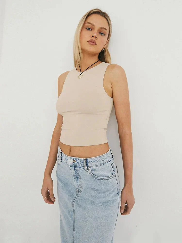 Top Cropped Manches Courtes pour Femme