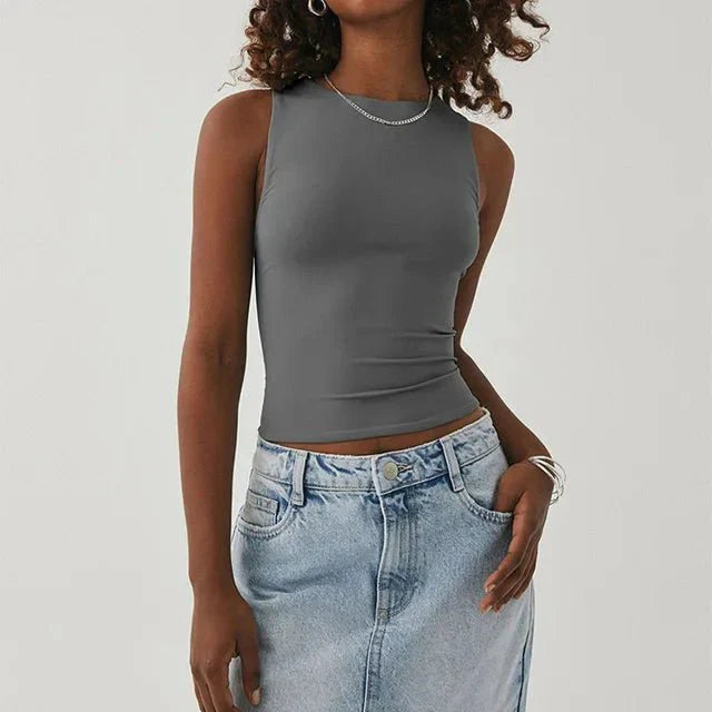 Top Cropped Manches Courtes pour Femme