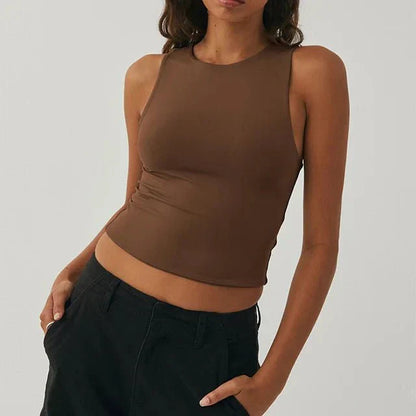 Top Cropped Manches Courtes pour Femme