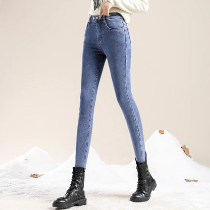 Jeans Hiver Femmes Haut de Gamme Épais et Chaud