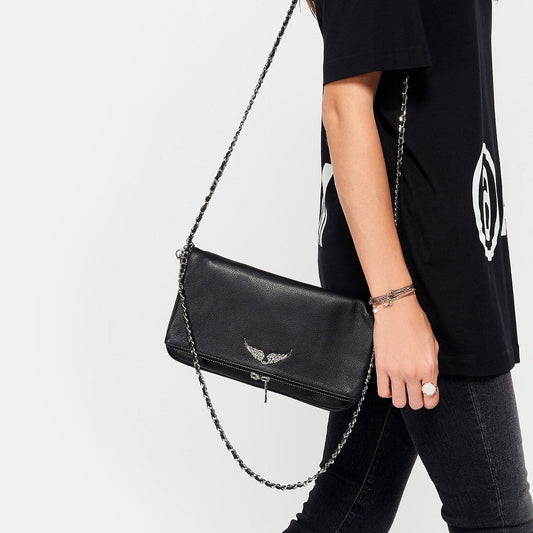 Sac de Soirée Luxe en Satin Noir - PanierRoyale