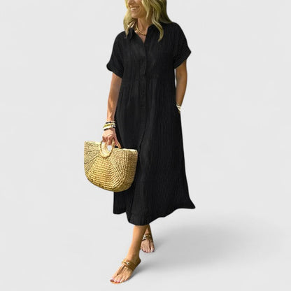 Robe striée femme décontractée pour été
