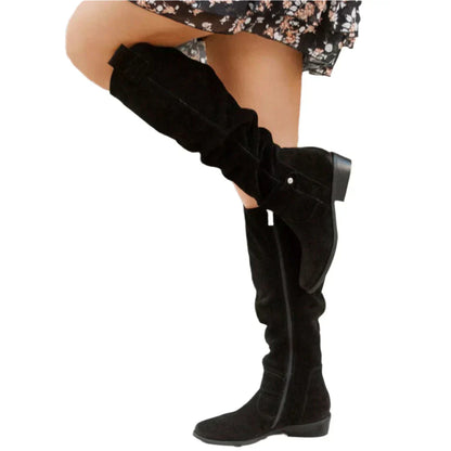 Bottes Femmes Daim Noir Hiver Classiques