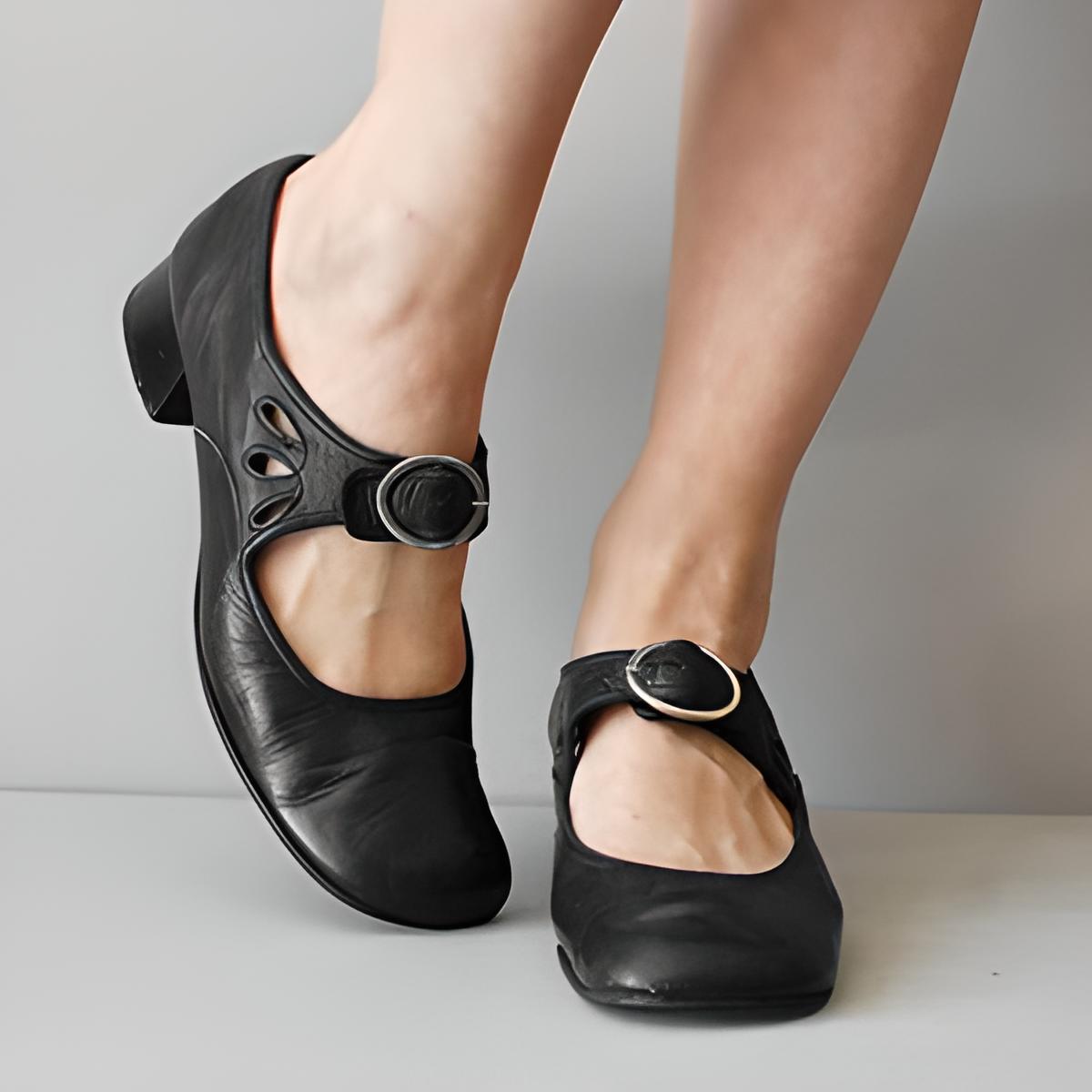 Sandales Femmes Talon Leder Noir Elegantes
