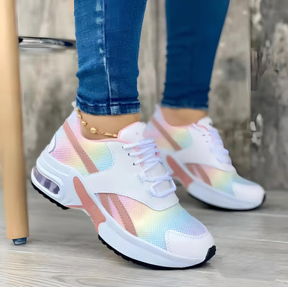 Baskets Femme Blanche et Noir Sport Chic